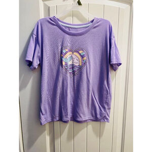 Wonder Nation Girls Save the Mermaids T-Shirt Purple Size L (10-12)